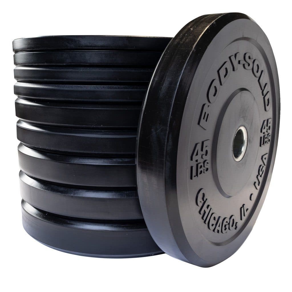 Body-Solid Black Chicago Extreme Bumper Plates plate Body-Solid 260 lb set 