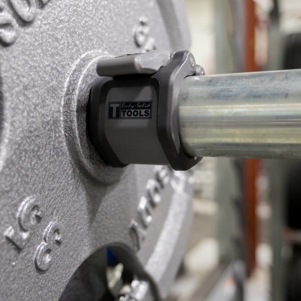 Body-Solid BSTLJHX Lock Jaw Hex Collars, Grey (Pair) bar Body-Solid Tools 