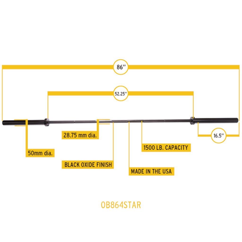 Body-Solid OB864STAR 4 Star Power Bar bar Body-Solid Iron 
