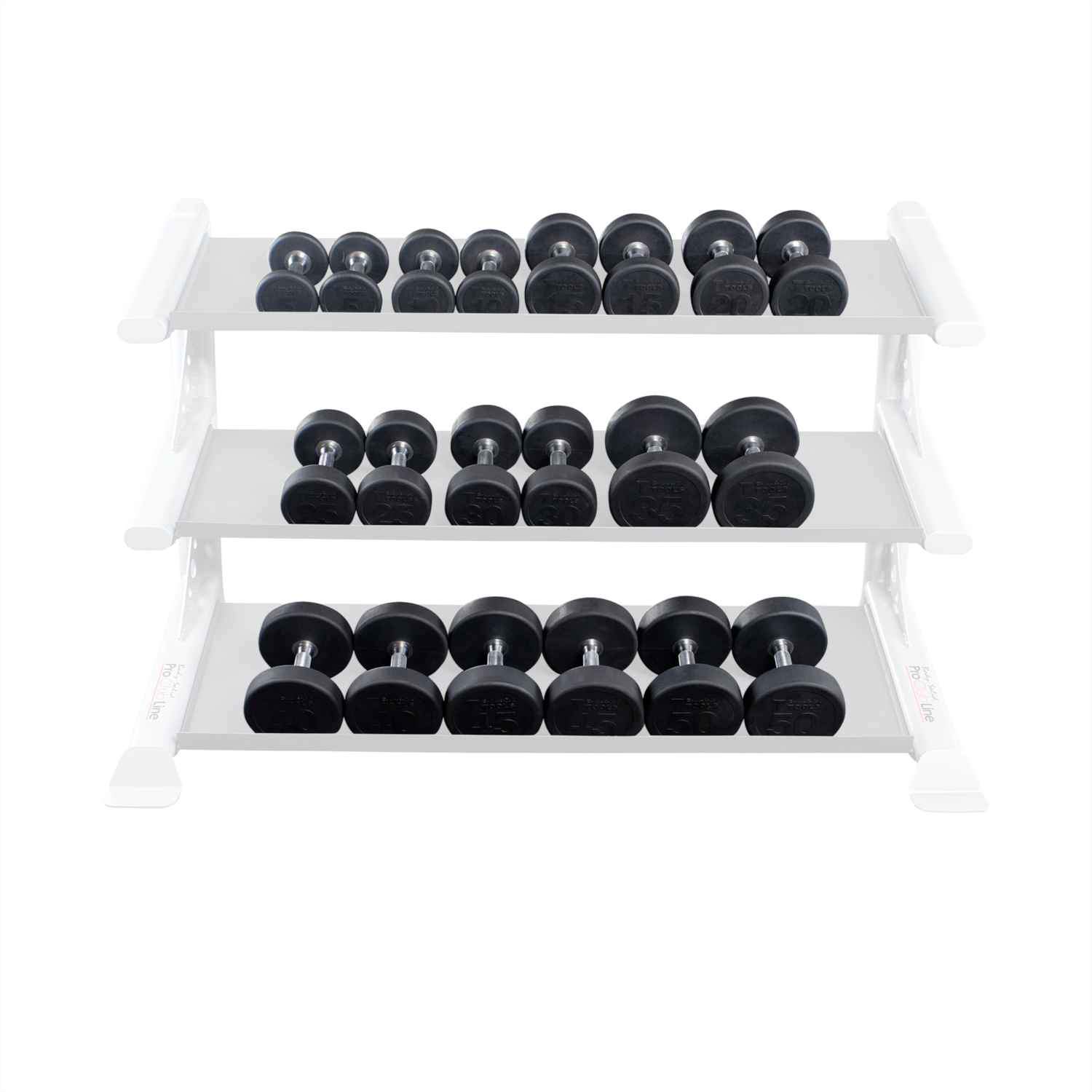 Body-Solid Round Rubber Dumbbells dumbbell Body-Solid Iron 5 - 50 lb Pairs Set 