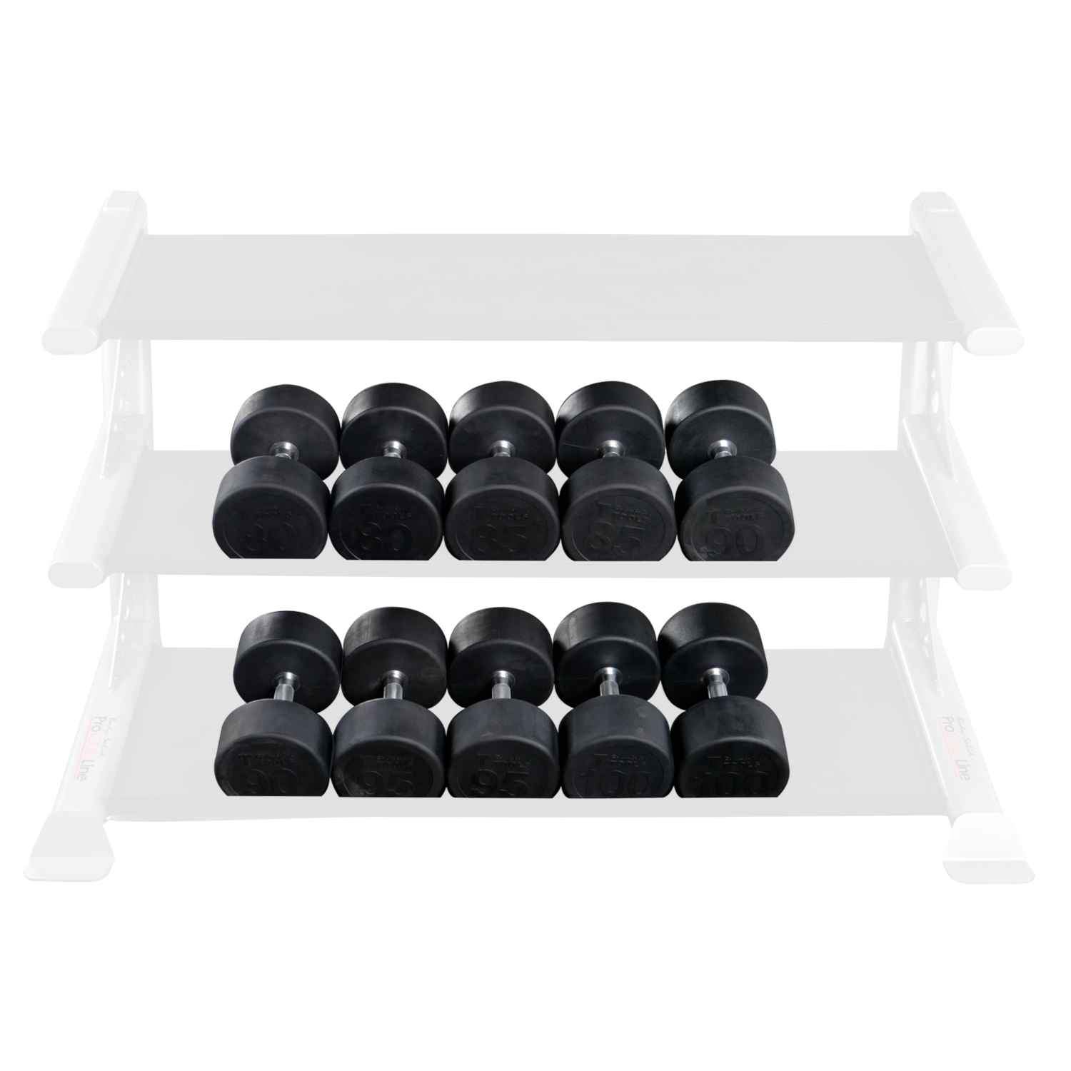 Body-Solid Round Rubber Dumbbells dumbbell Body-Solid Iron 80 - 100 lb Pairs Set 