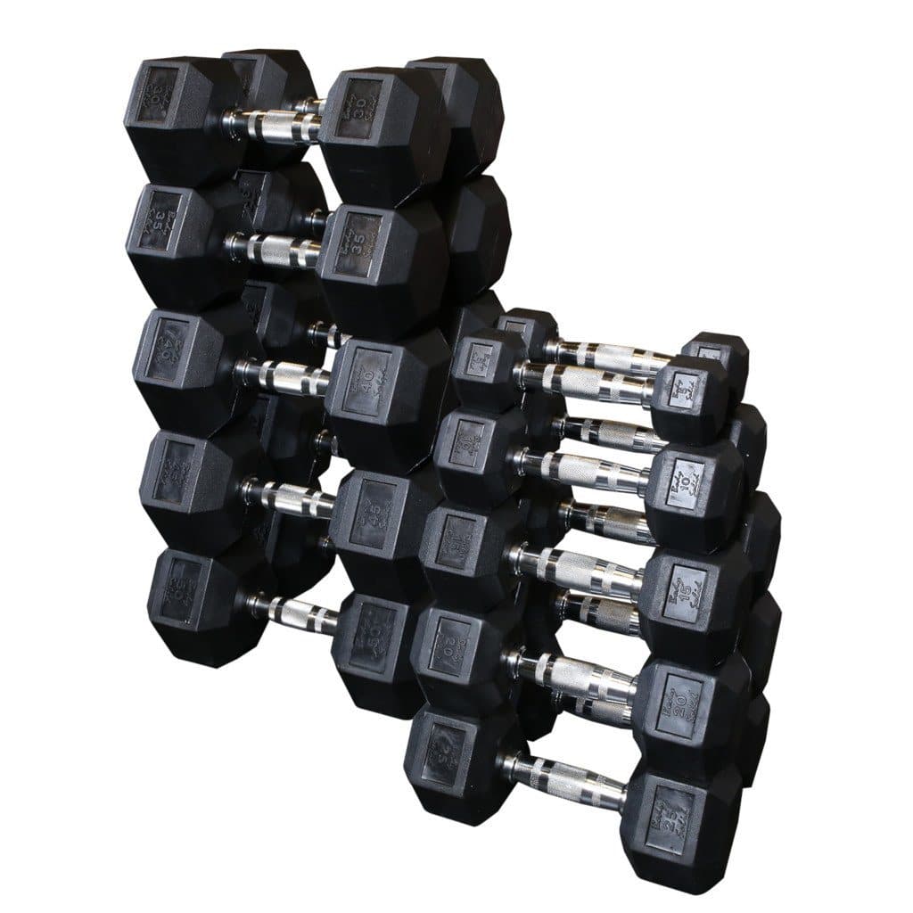 Body-Solid Rubber Coated Hex Dumbbell Sets (SDRS) dumbbell Body-Solid 