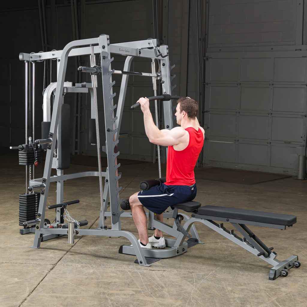 Body-Solid Selectorized Lat Attachment for Series 7 Smith Machine (GLA348QS) free weight attachment Body-Solid 