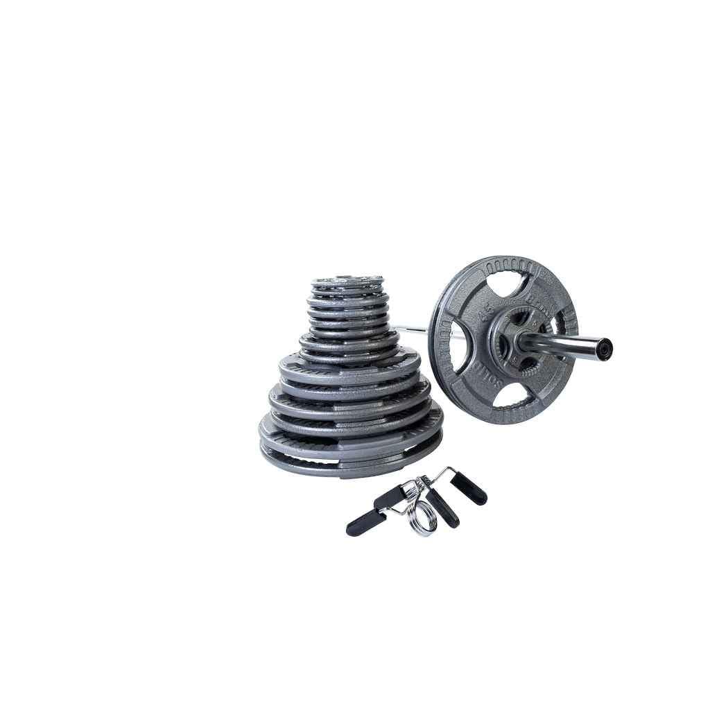 Body-Solid Steel Olympic Grip Plate Set with Bar plate Body-Solid Iron 400 lb Set 
