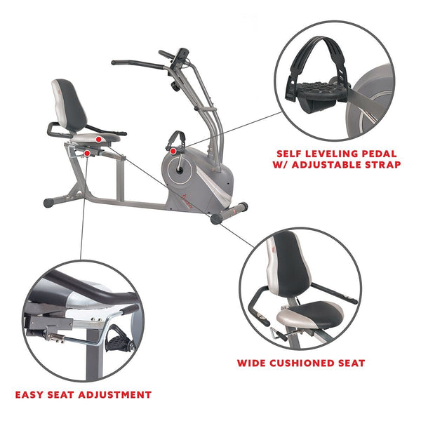 Cross Trainer Magnetic Recumbent Bike With Arm Exercisers - Sunburst ...