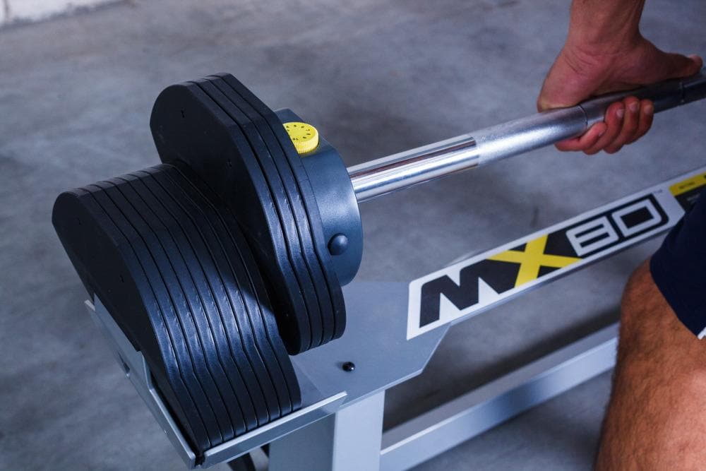 Adjustable barbell deals