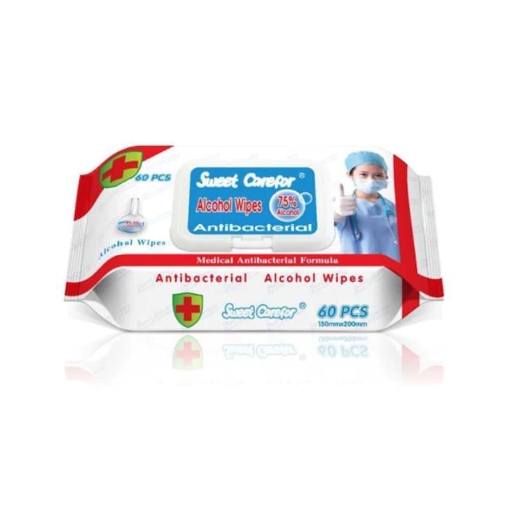 Sweet Carefor 75% Ethyl Alcohol Wipes, 4 Pack (240 wipes, 60 per pack) accessory Sweet Carefor 